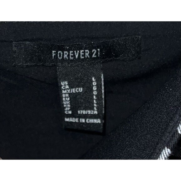 Forever 21 Dress Size L Black and White Plaid Mini Overall Zip Front - Picture 3 of 6